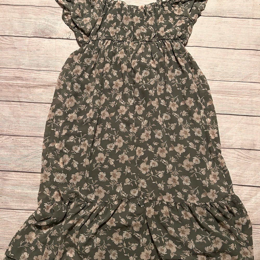 LA THREADS Floral Olive Women’s Dress